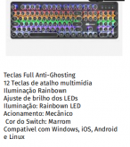 Teclado Mecânico Led Rainbown RGB Knup KP-TE110