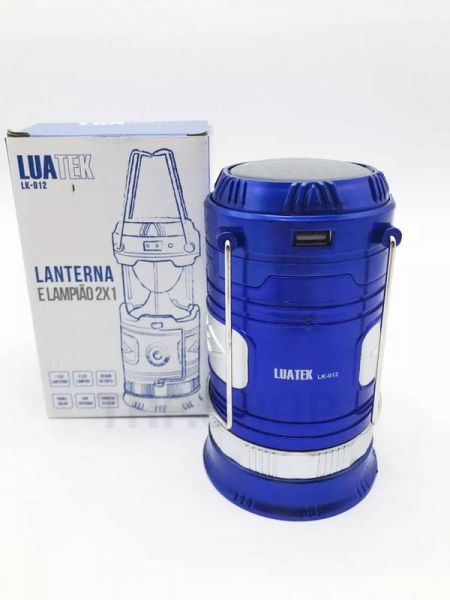 Lanterna Lampião Solar 2x1 Retrátil Recarregável Luatek Lk5800